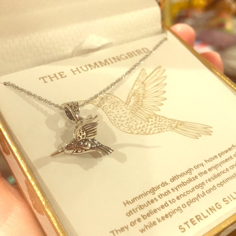 Sterling Silver Hummingbird Charm necklace